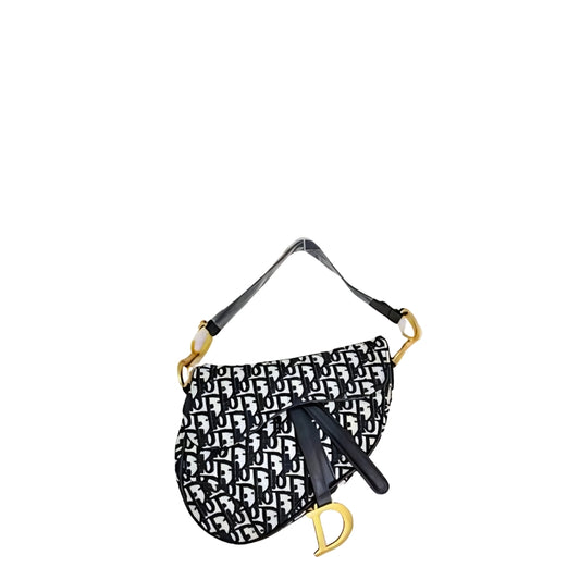 Christian Dior Saddle Bag - Black & White